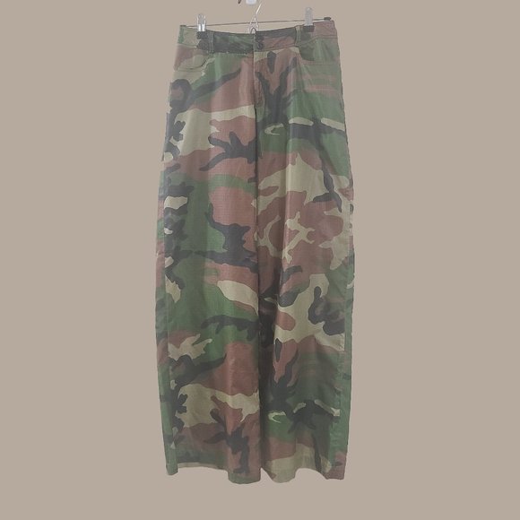 Super Rare Vintage Late 90s/Y2K BETSEY JOHNSON Camouflage Wide Leg Raver Pants - Picture 2 of 14